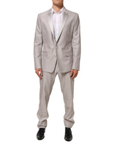 Dolce & Gabbana Light Gray Wool 2 Piece MARTINI Formal Suit